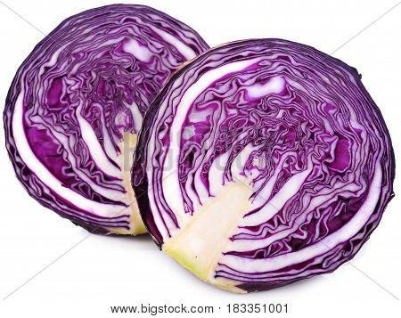 Purple cabbage slice on white background cut, red, isolated, cabage, slice, food, natural, fresh, salad,