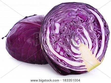 Purple cabbage isolated on white backgroundred, isolated, cabage, slice, food, natural, fresh, salad
