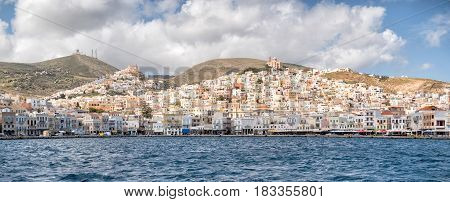 Syros Town In A Sunny Day