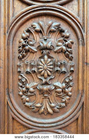 ZAGREB, CROATIA - MAY 18: Detail of the ornate door in old town Gradec in Zagreb, Croatia on May 18, 2016.