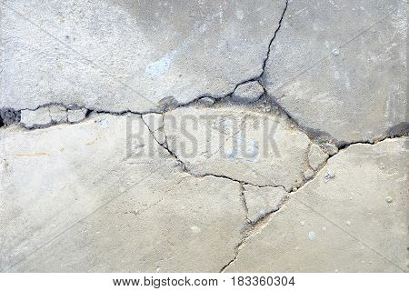 Close up of White Broken Concrete Ground.