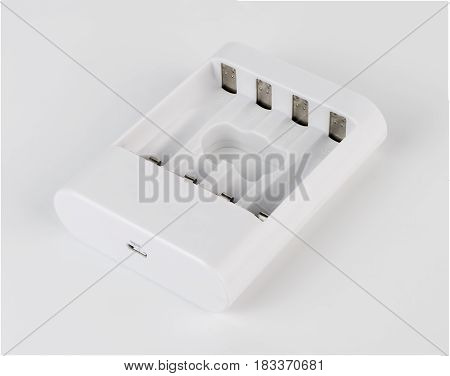 White battery charge isoalted on white background