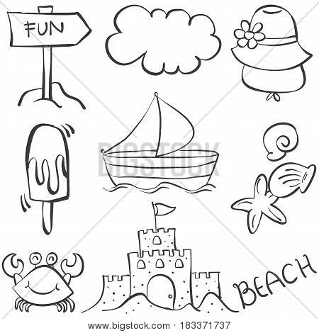Vector illustration holiday object doodles collection stock