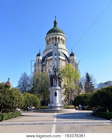 CLUJ NAPOCA ROMANIA - 04.01.2017: Archdiocesan Cathedral landmark architecture