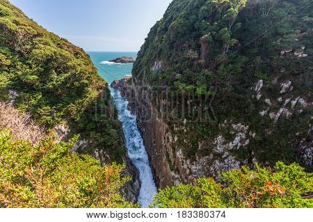 Beautiful coastline of Hyuga cape in Miyazaki Kyushu
