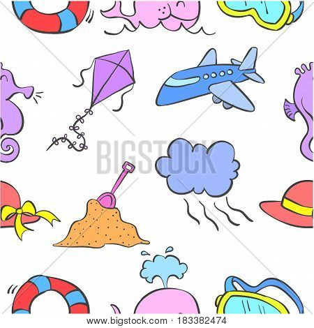 Collection stock of element holiday doodle vector art