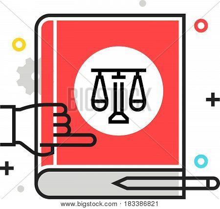 Color Box Icon, Law Book Illustration, Icon