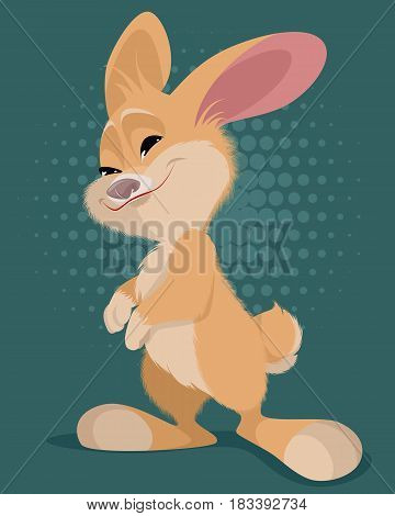 Vector illustration of a little funny banny