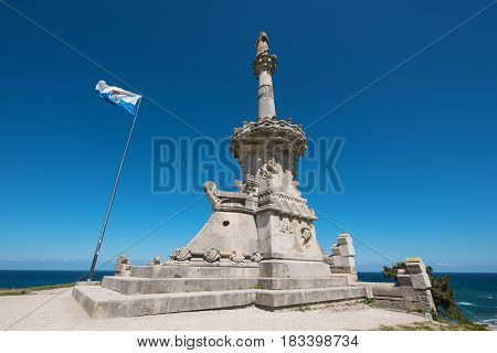 Nineteenth Century Monument To Marques Of Comillas, Comillas, Cantabria, Spain.