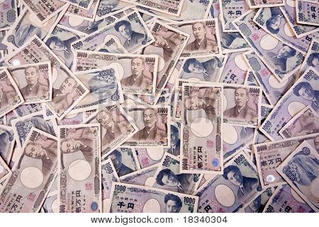 Yen bank notes, currency from Japan