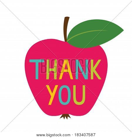 Teacher's Day Thank You card with an apple