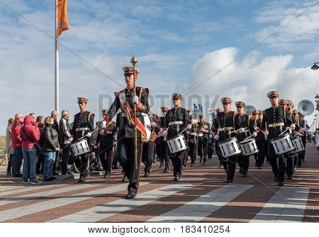NOORDWIJK NETHERLANDS - 22 APRIL 2017: the traditional flowers parade Bloemencorso from Noordwijk to Haarlem in the Netherlands.