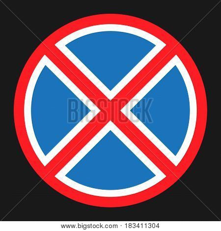 Clearway and no parking sign flat icon, Traffic and road sign, vector graphics, a solid pattern on a black background, eps 10