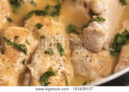 Sauteed Chicken Tenders in an Orange and Lemon Sauce