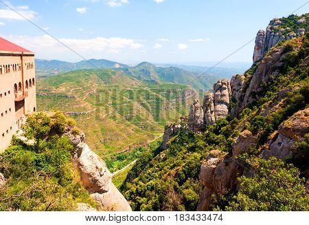 Monserrat mountain Benedictine Abbey near Barcelona, Spain