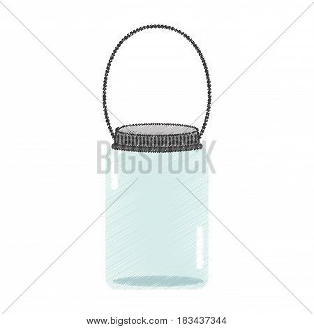 mason jar with hook isolated icon vector illustration design