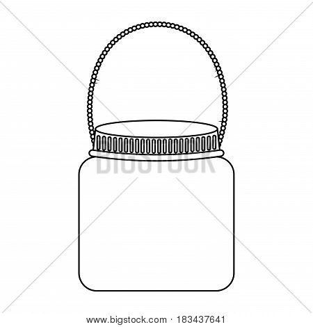 mason jar with hook isolated icon vector illustration design