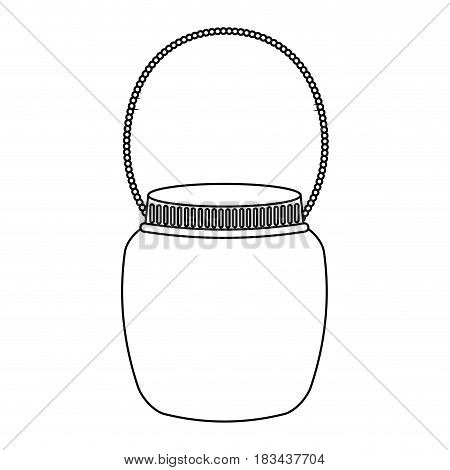 mason jar with hook isolated icon vector illustration design