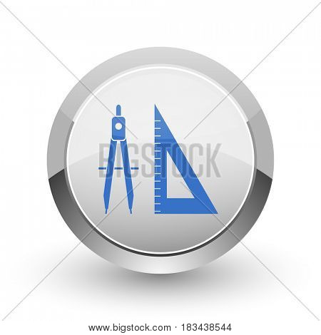 Learning chrome border web and smartphone apps design round glossy icon.