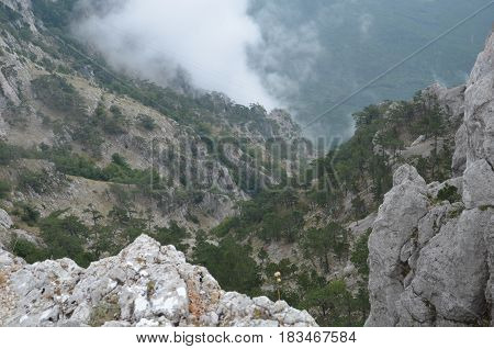 Fog Over The Rocks Of Ai Petri