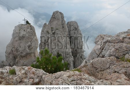 Fog Over The Rocks Of Ai Petri