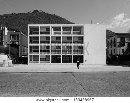 Casa Del Fascio In Como In Black And White