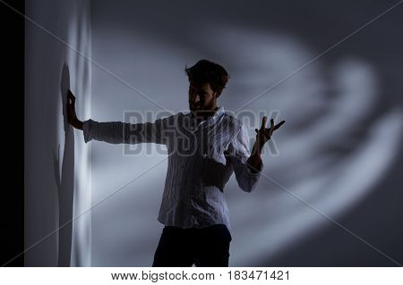 Schizophrenic Man Gesticulating