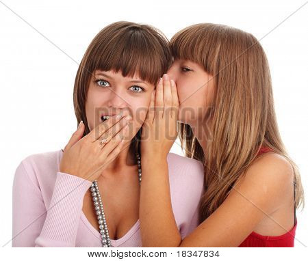 Woman whispers to the girlfriend secrets