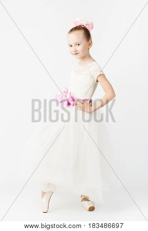 Beautiful Ballet Dancer On White Background