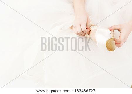Beautiful Ballet Dancer Isolated On White Background.