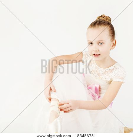 Beautiful Ballet Dancer Isolated On White Background.