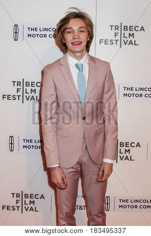 NEW YORK, NY - APRIL 24: Charlie Plummer attends 'The Dinner' Premiere at BMCC Tribeca PAC on April 24, 2017 in New York City.