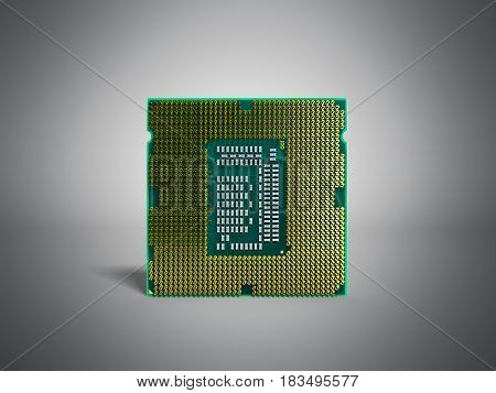 Central Computer Processors Cpu High Resolution 3D Render On Gey