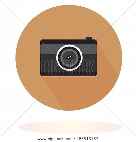 black camera on brown circle, logo, picture for photographer