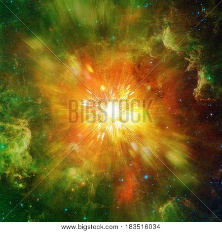 Big explosion in space and relic radiation. Elements of this image furnished by NASA 