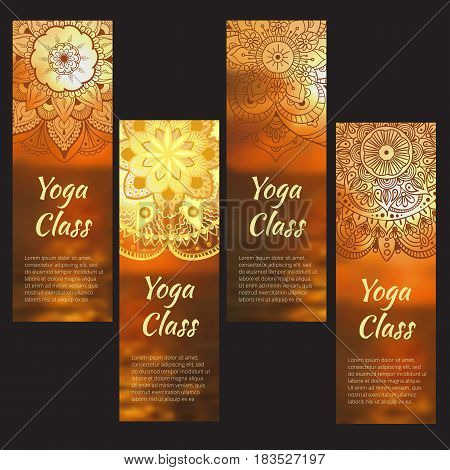 Yoga Banner Set Vector Photo Free Trial Bigstock