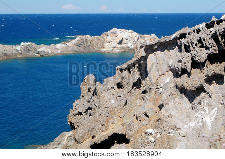 Rocky coast at seaside in North of Spain