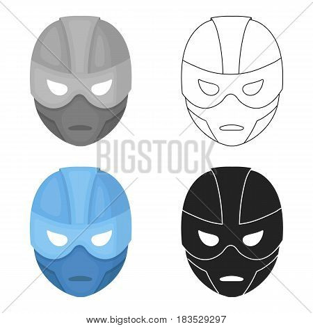 Superhero's helmet icon in cartoon style isolated on white background. Superhero's mask symbol vector illustration.