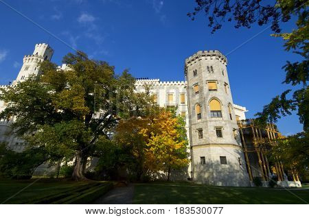 castle neogothic Hluboka nad Vltavou. Built in the thirteenth century and has undergone several renovations until now look like it is one of the most visited castles in the Czech Republic.
