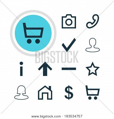 Vector Illustration Of 12 Member Icons. Editable Pack Of Man Member, Mainpage, Minus And Other Elements.