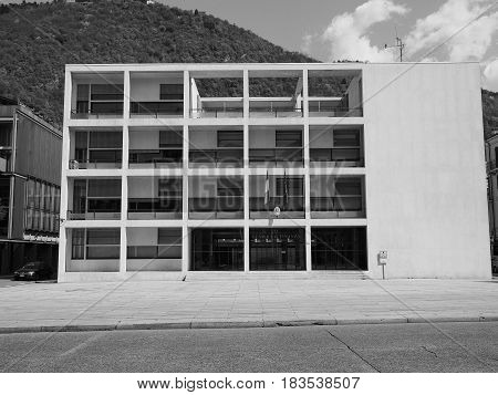 Casa Del Fascio In Como In Black And White