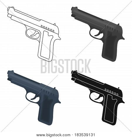 Handgun icon in cartoon design isolated on white background. Police symbol stock vector illustration.