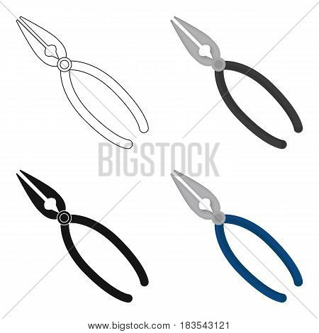 Jewelry pliers icon in cartoon design isolated on white background. Precious minerals and jeweler symbol stock vector illustration.