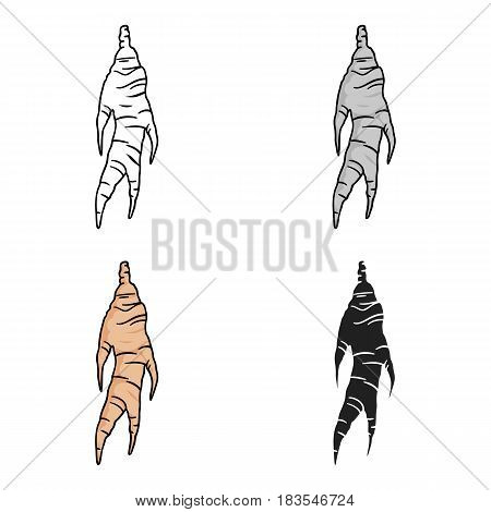Ginseng icon in cartoon style isolated on white background. South Korea symbol vector illustration.