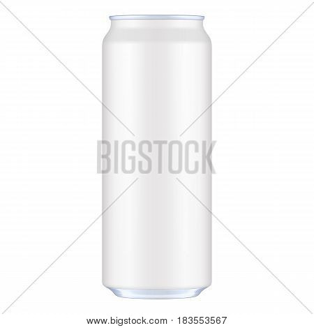 White Metal Aluminum Beverage Drink Can 500ml. Mockup Template Ready For Your Design. Isolated On White Background. Product Packing. Vector EPS10 Product Packing Vector EPS10