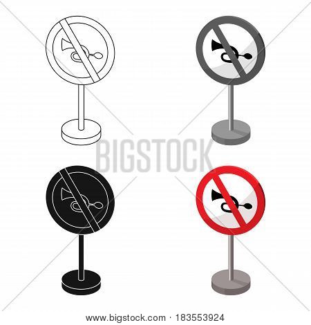 Prohibitory road sign icon in cartoon design isolated on white background. Road signs symbol stock vector illustration.