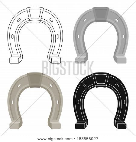 Horseshoe icon in cartoon design isolated on white background. Rodeo symbol stock vector illustration.