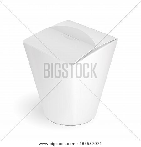 Cardboard Food Tub Box. illustration Isolated On White Background. Mock Up Template Ready For Your Design. Vector.