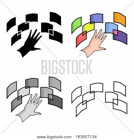 Interface of the virtual reality icon in cartoon style isolated on white background. Virtual reality symbol vector illustration.