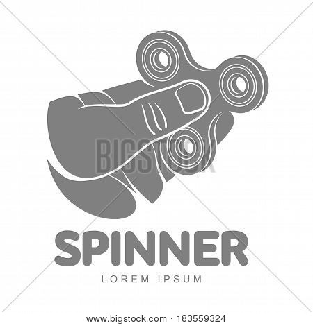 Hand spinner vector logo template for your design. Hand spinner tricks badges, labels, banners, advertisements, brochures, business templates. Vector illustration isolated on white background
